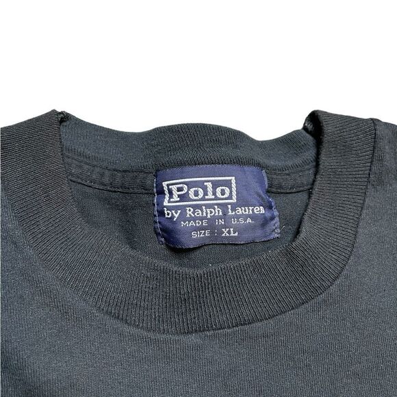 Vintage POLO RALPH LAUREN Embroidered T-Shirt Black Size XL - Picture 4 of 4